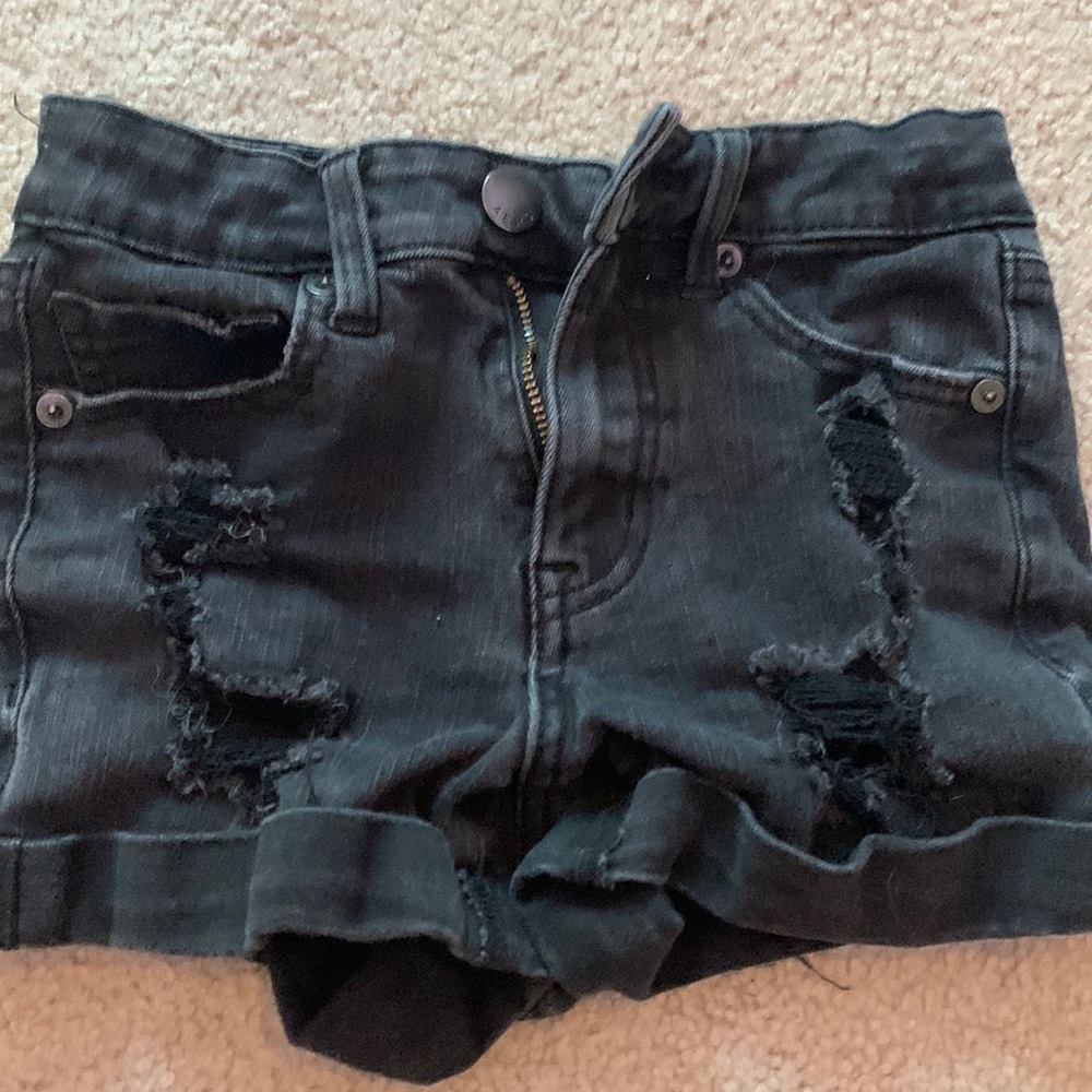 Aeropostale high rise midi black shorts